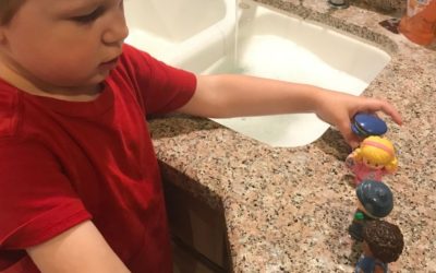 Sensory Play in the Sink- Bathtime for Toys