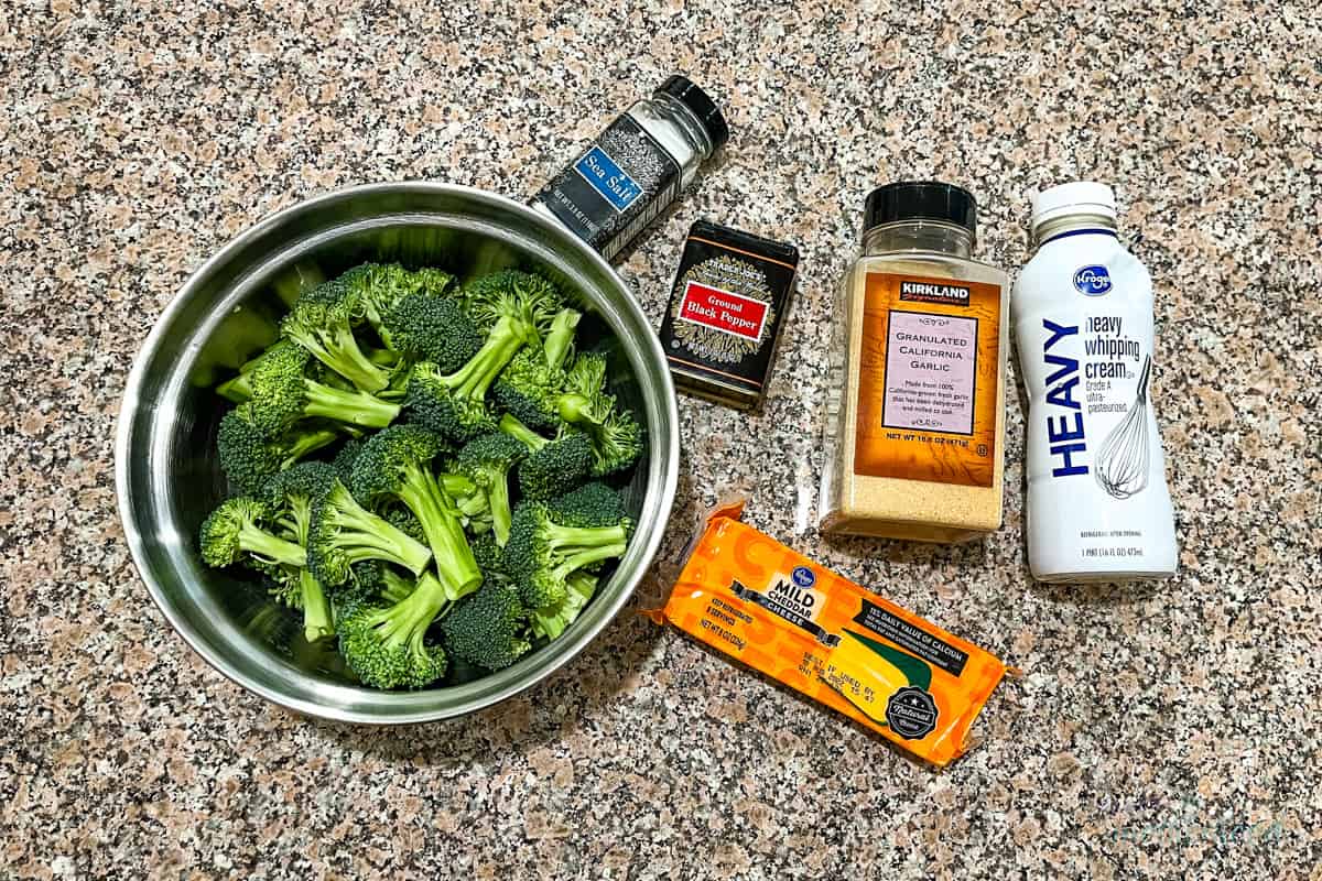 Ingredients spread on a kitchen counter
